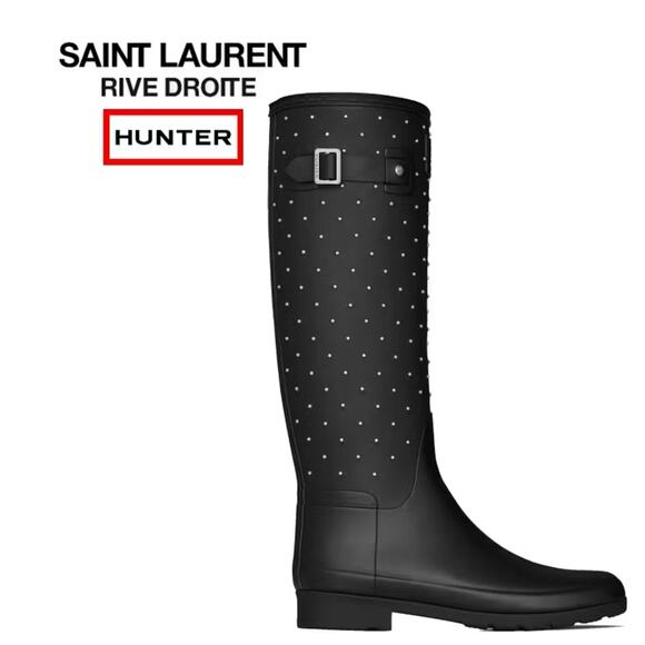 Saint Laurent x Hunter Studded Rain Boots Size‎ 9 - Picture 5 of 16
